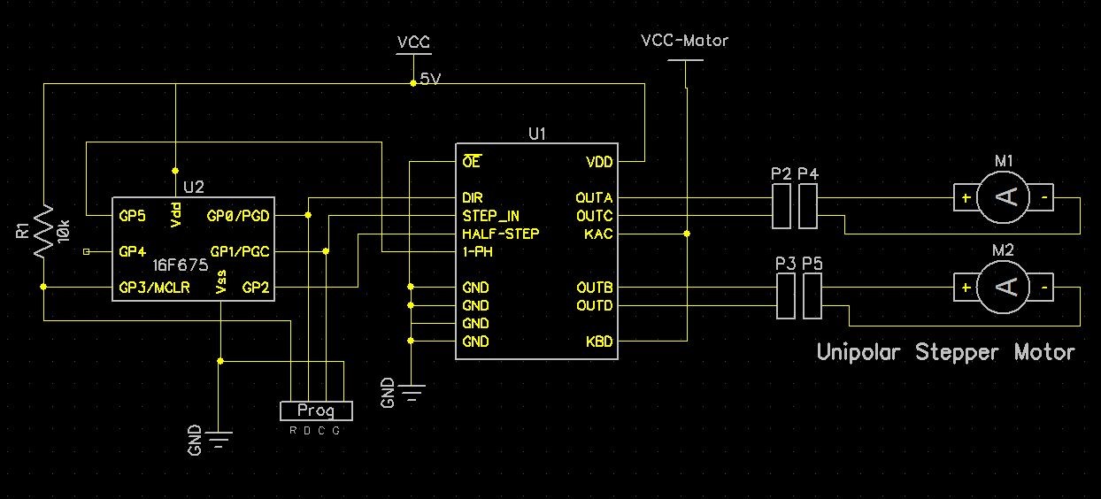 Stepper motor controller using a PIC